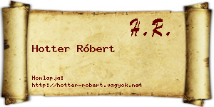 Hotter Róbert névjegykártya